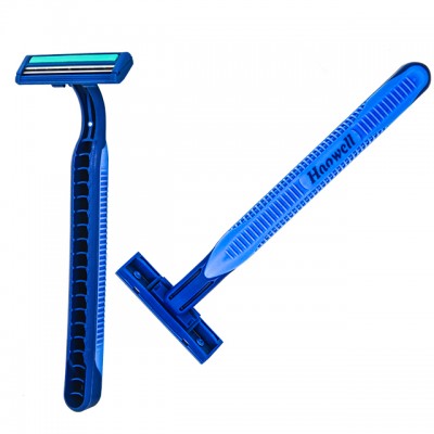 HW-B229GL fast delivery hot sale classic twin 2 two blade disposable shaving razor with ABS+TPR handle