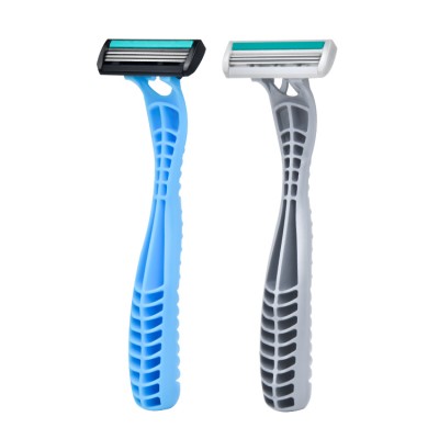 HW-B361DL disposable daily use plastic handle fast consumer hotel fast delivery Opp bag blister hang pack 3 triple blade razor