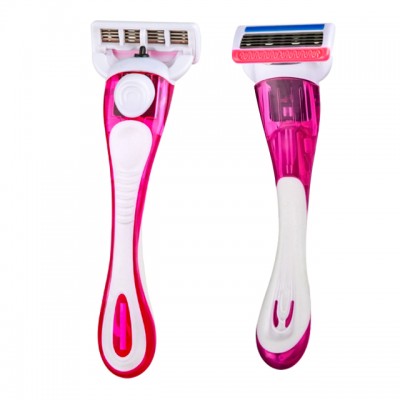 Five 5 blade shaving razor  with stainless steel system razor blade womens razor OEM blister card