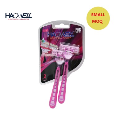 HW-B367DL triple blade Low MOQ cheap lady razor