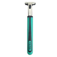 D913L metal handle twin blade, three blade system shaving razor with replacement cartridges